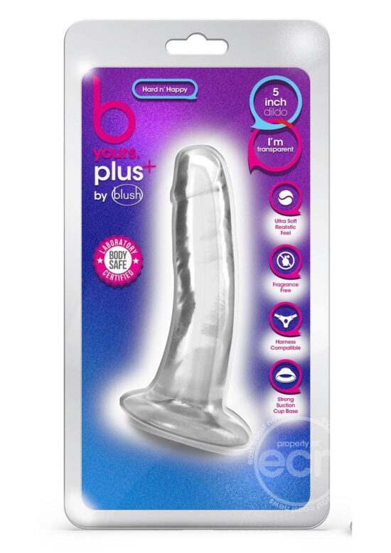 B Yours Plus Hard n' Happy Realistic Dildo 5.5in - Clear - Image 3