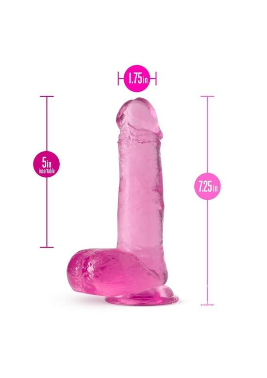 B Yours Plus Rock n' Roll Realistic Dildo with Balls 7.25in - Pink - Image 4