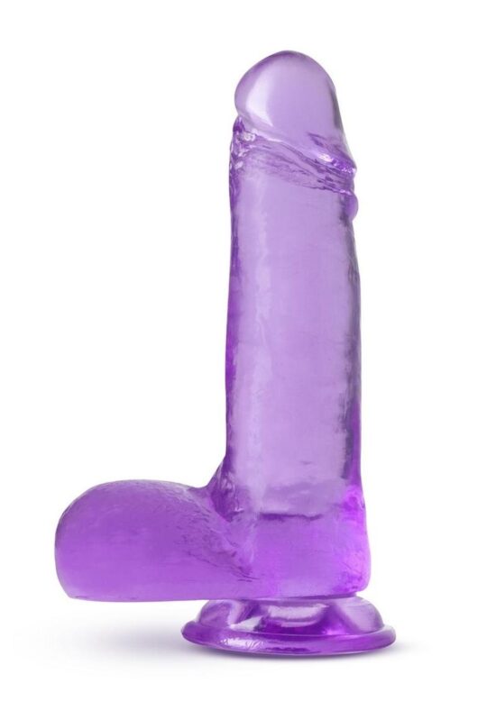 B Yours Plus Rock n' Roll Realistic Dildo with Balls 7.25in - Purple - Image 3