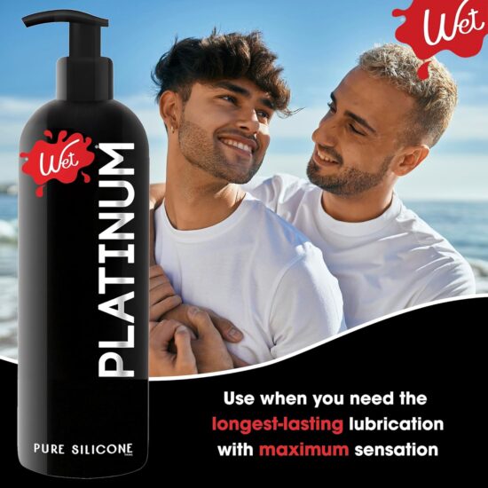 Wet Platinum Silicone-Based Lube for Men, Women & Couples, 16 Fl Oz - Ultra Long-Lasting & Water-Resistant Premium Personal Lubricant - Safe to Use with Latex Condoms - Non-Sticky & Hypoallergenic - Image 5