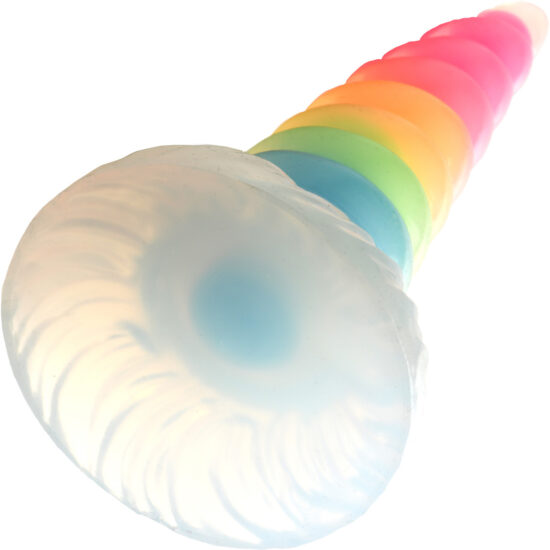 Creature Cocks Uni-Glow Glow-in-the-Dark Silicone Dildo - Rainbow - Image 8