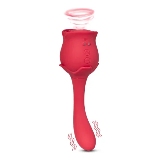 10 Speeds Purple Color Silicone Clitoral Sucking Rose with G-Spot Vibrator - Image 3