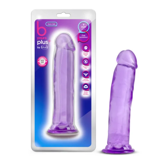 B Yours Plus Thrill n' Drill Realistic Dildo 9in - Purple