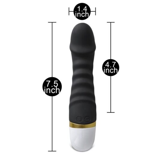 12-Speed Black Color Rechargeable Silicone Vibrator - Image 7