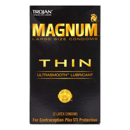 Trojan Condom Magnum Thin Large Size Lubricated 12 Pack