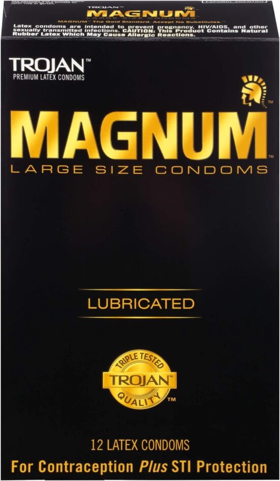 Trojan Condom Magnum Large Size Lubricated 12 Pack