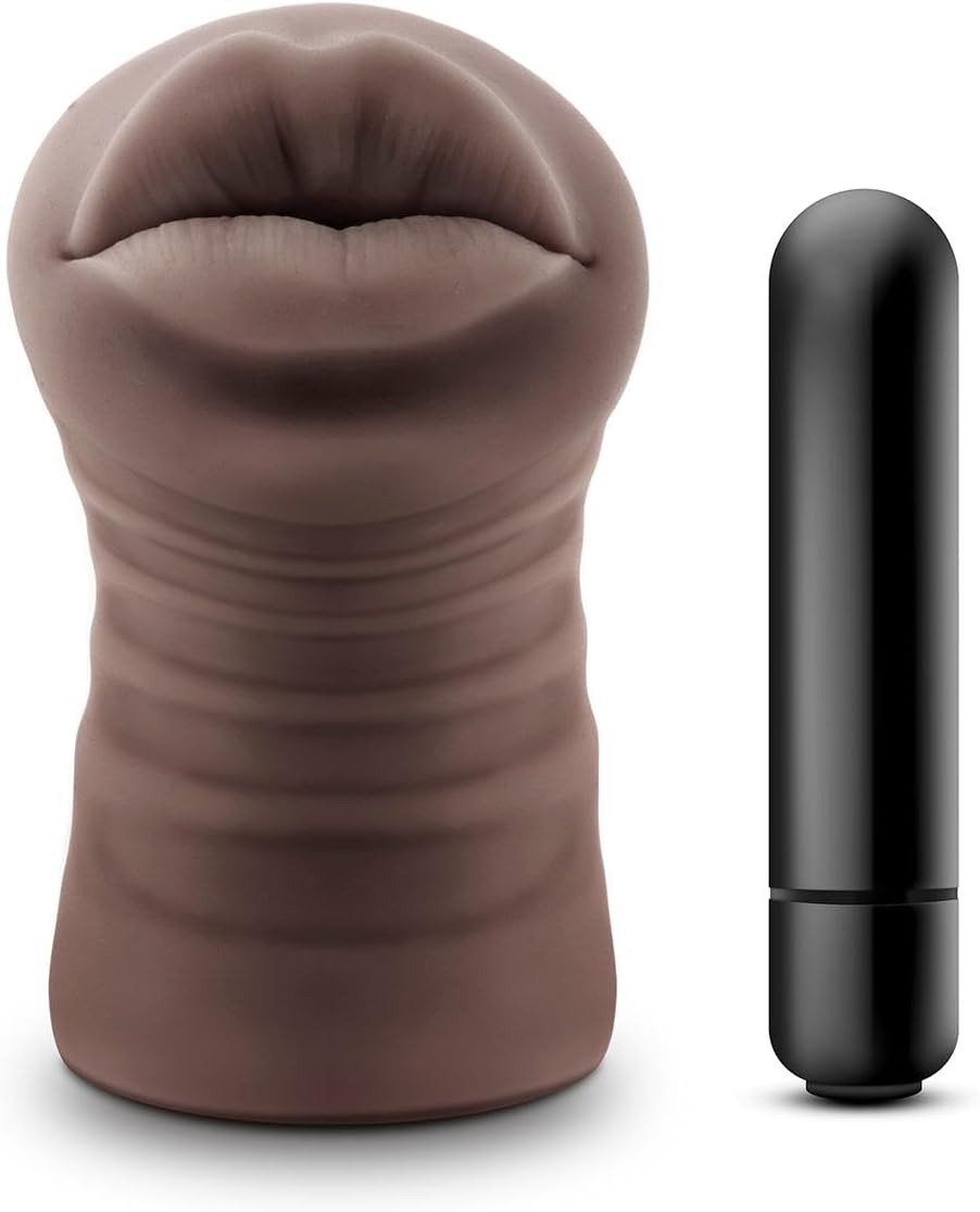 Hot Chocolate Brianna Vibrating Masturbator with Bullet - Pussy - Chocolate - Image 4