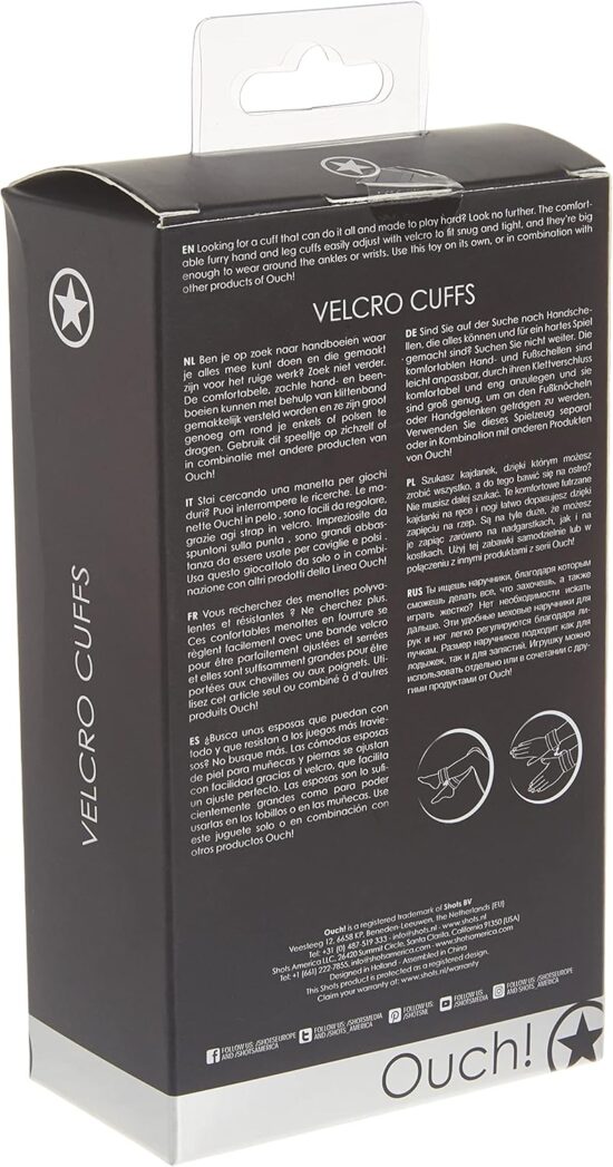 Ouch! Velcro Cuffs for Hands or Ankles - Black - Image 6