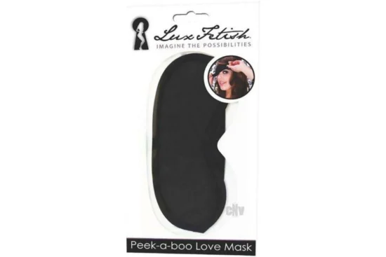 Lux Fetish Peek-A-Boo Love Mask - Black