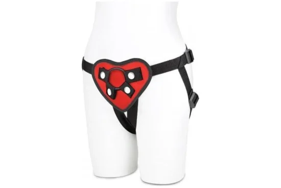 Lux Fetish Red Heart Strap-On Harness Adjustable - Image 4