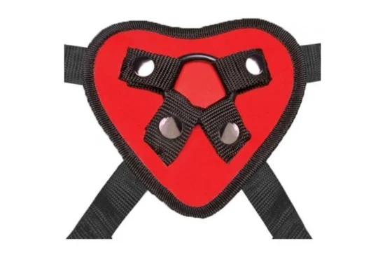 Lux Fetish Red Heart Strap-On Harness Adjustable - Image 2