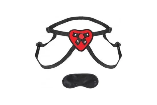 Lux Fetish Red Heart Strap-On Harness Adjustable