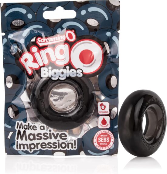 RingO Biggies Cock Ring Waterproof - Black - Image 2