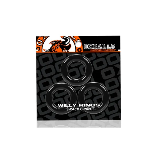 Oxballs Willy Rings Cock Ring (3 pack) - Black