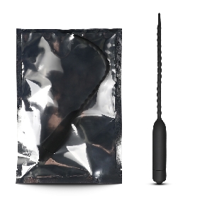5.9” Black Color Silicone Vibrating Penis Plug