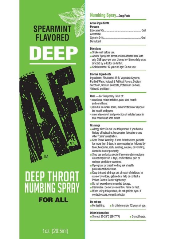 Deep AF Deep Throat Numbing Spray 1oz - Spearmint - Image 2