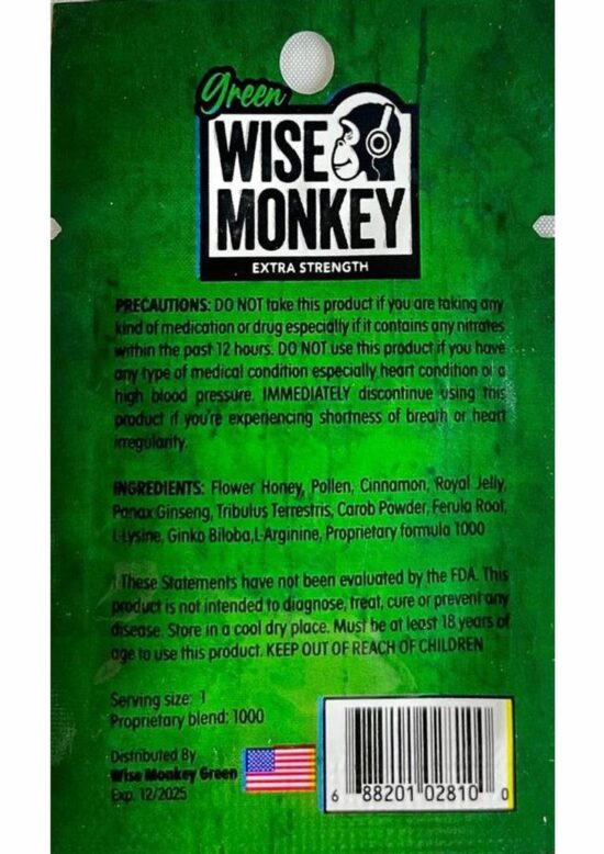 Wise Monkey Jelly For Him Sexual Enhancement 1 Pack - Green - Image 3