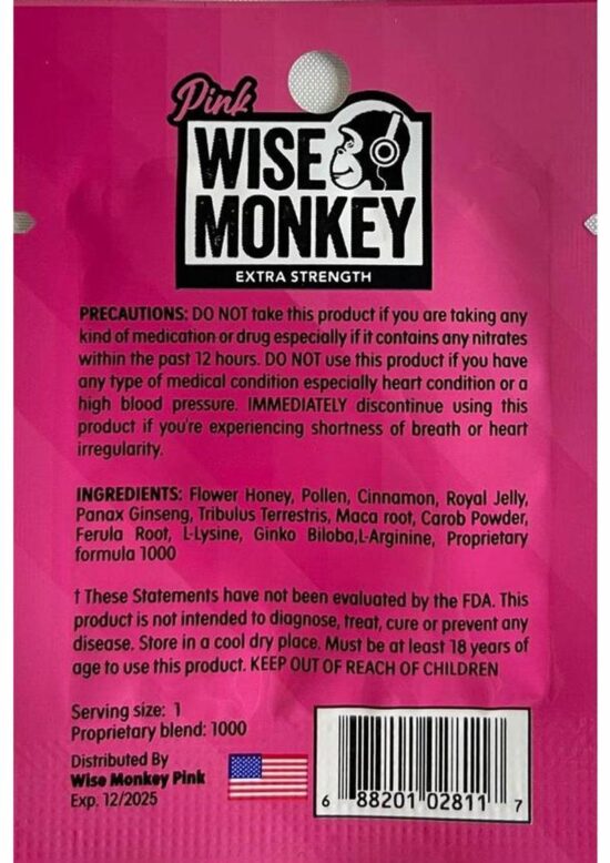 Wise Monkey Jelly For Her Sexual Enhancement 1 Pack - Pink - Image 2