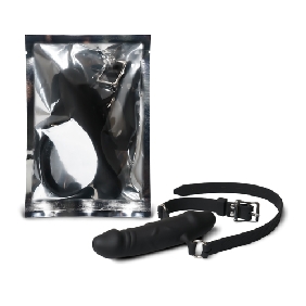 Silicone Realistic Dildo Gag with Ball, Adjustable Strap on Mouth Gag