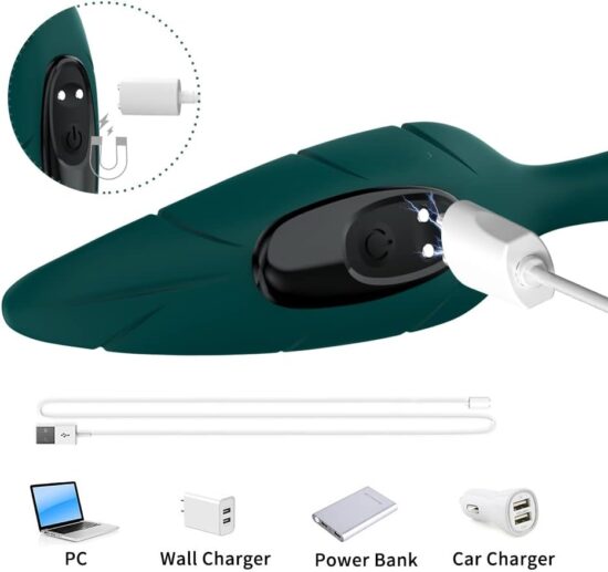 G-spot Vibrator, 9 Vibration Modes Dildo Nipples, Clitoral and Anal Stimulator, Waterproof Rechargeable, Adult Sex Toys for Women or Couple Excitement (Green) - Image 6