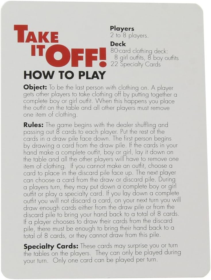 Little Genie Productions Take It Off, Stripping Card Game - Image 4