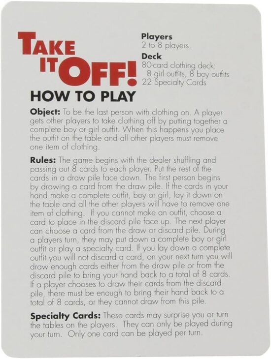 Little Genie Productions Take It Off, Stripping Card Game - Image 6