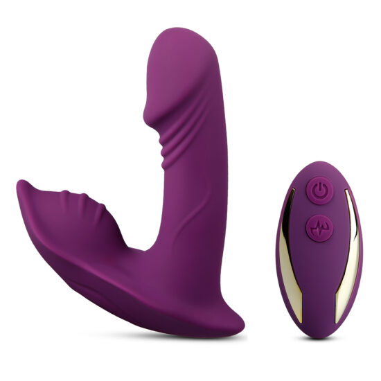 Remote Control 9-Speed Purple or Pink Colour Rechargeable Silicone Dildo Vibrator - Image 8