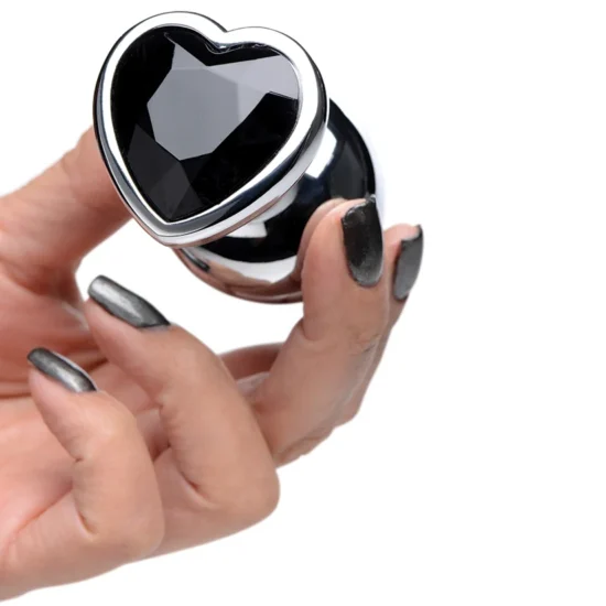Booty Sparks Black Heart Gem Anal Plug-Large - Image 4