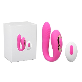 Pink Color Silicone Vibrator for Couple with Rotation Function