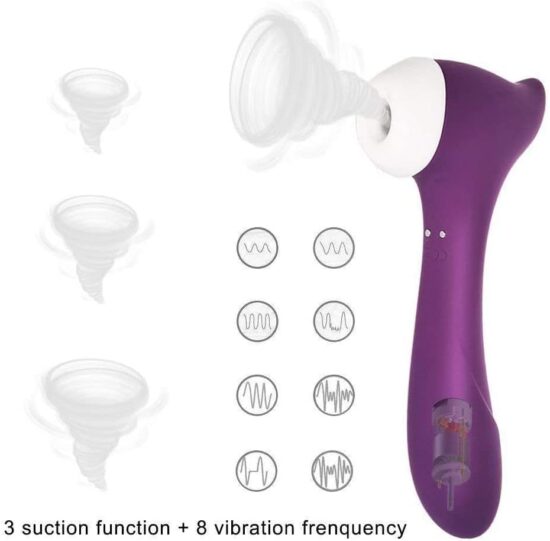 Suction Vibration Clitoral Stimulator Purple - Rechargeable - Stimulating for clitoris - Exciting for couples - Image 2