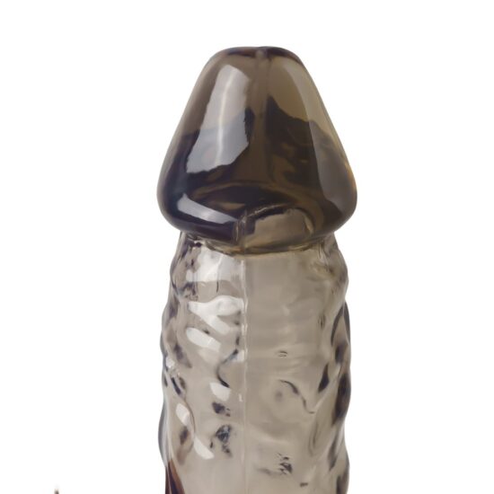 Clear Black Rabbit Vibrating Penis Extender - Image 4