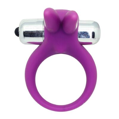 Purple Color Silicone Rabbit Vibrating Cock Ring