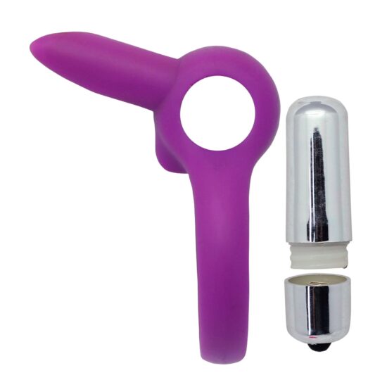 Purple Color Silicone Rabbit Vibrating Cock Ring - Image 2