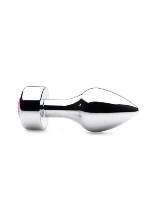 Booty Sparks Weighted Base Aluminum Plug Gem - Medium - Pink - Image 3