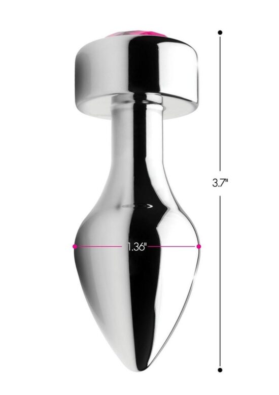 Booty Sparks Weighted Base Aluminum Plug Gem - Medium - Pink - Image 4
