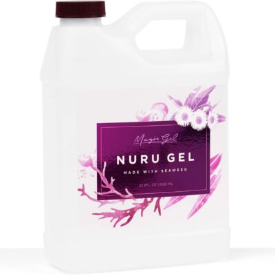 Magic Gel Nuru Massage Therapy Gel | Naturally Stain, Flavor and Fragrance Free | Ideal for Massage, Sore Muscles, Dry Skin | 33.8 Oz