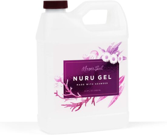 Magic Gel Nuru Massage Therapy Gel | Naturally Stain, Flavor and Fragrance Free | Ideal for Massage, Sore Muscles, Dry Skin | 33.8 Oz
