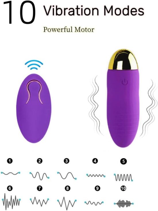 10 Speeds Purple Rechargeable Remote Control Vibrating Egg - Image 6