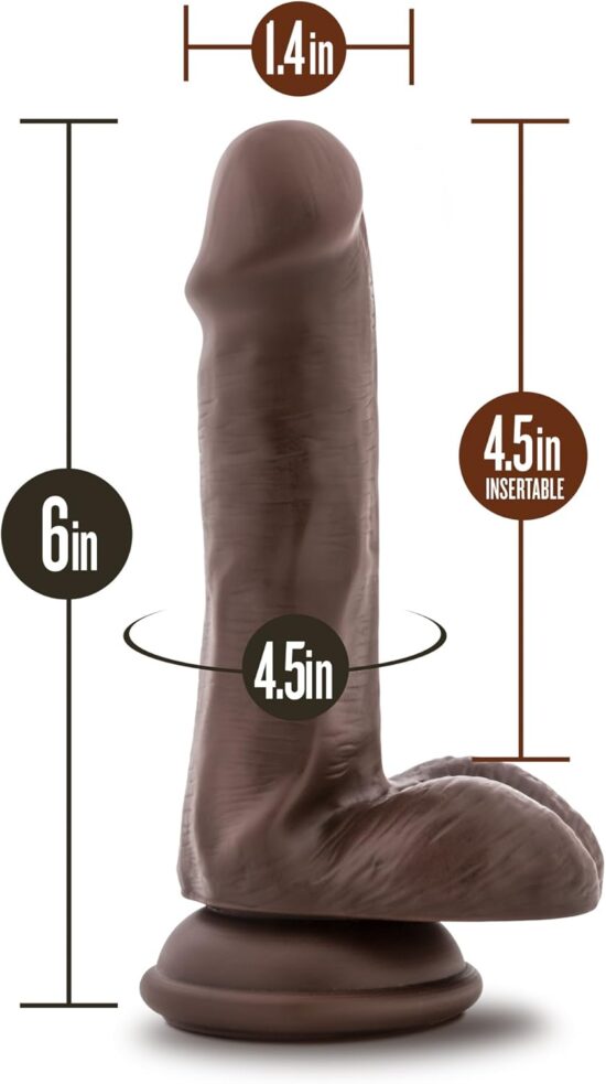 Blush Loverboy Top Gun Tommy 6" Realistic Cock - Chocolate - Image 6