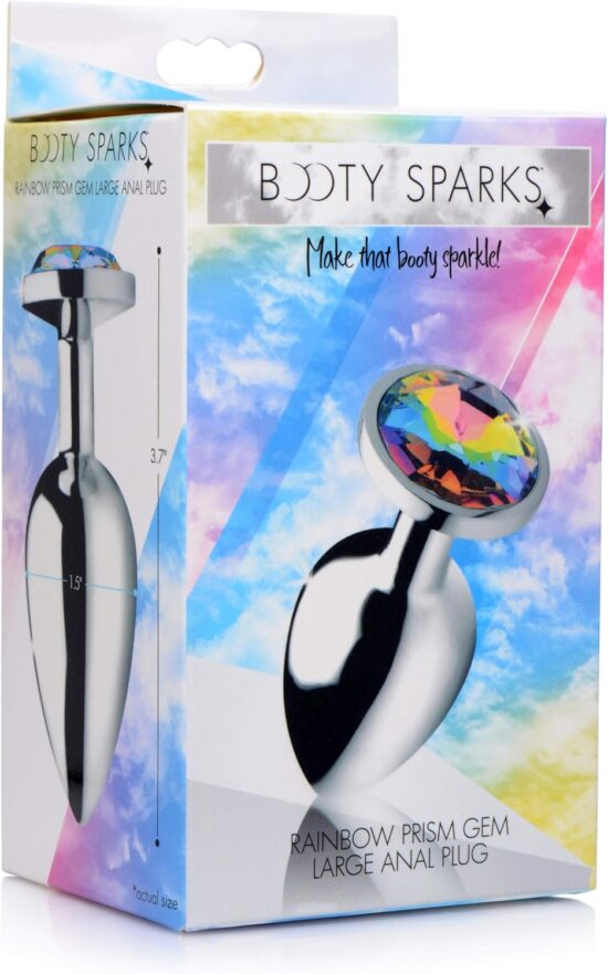 Rainbow Gem Anal Plug - Large - Rainbow