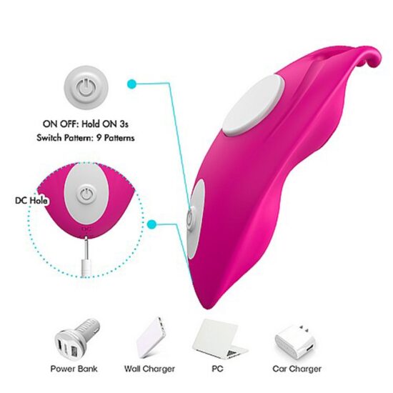 Remote Control 9-Speed PurpleColor Silicone Vibrator with Magnet ( Stick on Underwear ) - Image 6