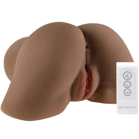 Rear Beauty Sucking & Vibrating Masturbator in Dark - Image 5