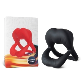 9-Speed Black Rechargeable Silicone Vibrating Cock Ring