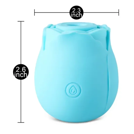 Glow-in-the-Dark 10-Function Blue Silicone Rechargeable Clitoral Sucking Rose Sex Toy - Image 6