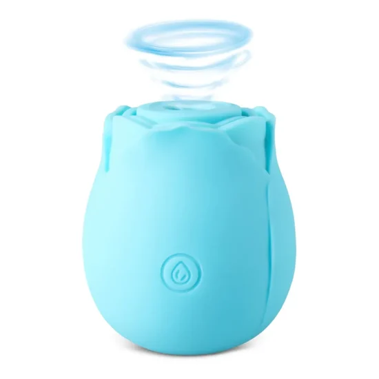 Glow-in-the-Dark 10-Function Blue Silicone Rechargeable Clitoral Sucking Rose Sex Toy - Image 4