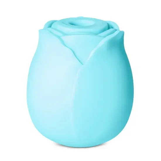 Glow-in-the-Dark 10-Function Blue Silicone Rechargeable Clitoral Sucking Rose Sex Toy - Image 3