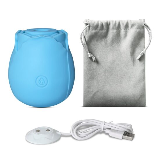 10-Function Blue Color Silicone Clitoral Sucking Rose Sex Toy - Image 2