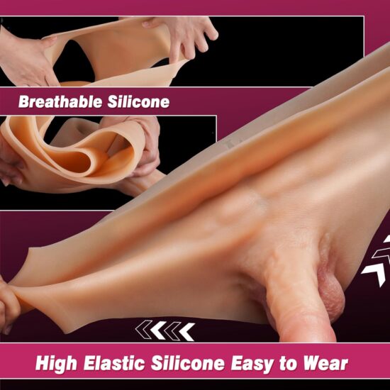 Strap on Dildo Harness Wearable Dildo Panties, Elastic Silicone Strapon Lesbian Sex Toys, Realistic Strapless Dildo Underwear with Abs, Big Thick Anal Dildo Pegging Toy for Women Couple Transgender - Image 6