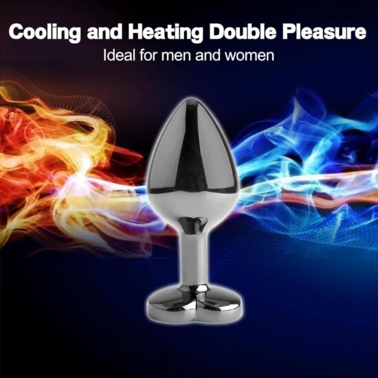 3 Sizes Metal Anal Plug Set with Black Heart-Shaped Buttom - Image 4