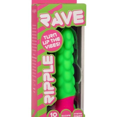 Rave Ripple Rechargeable Silicone Vibrator – Green/Pink